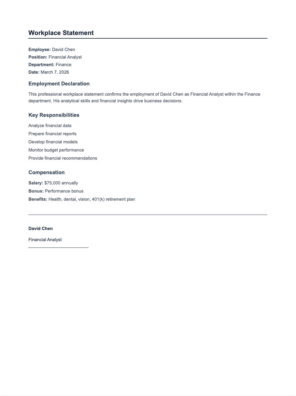 Slate professional workplace statement